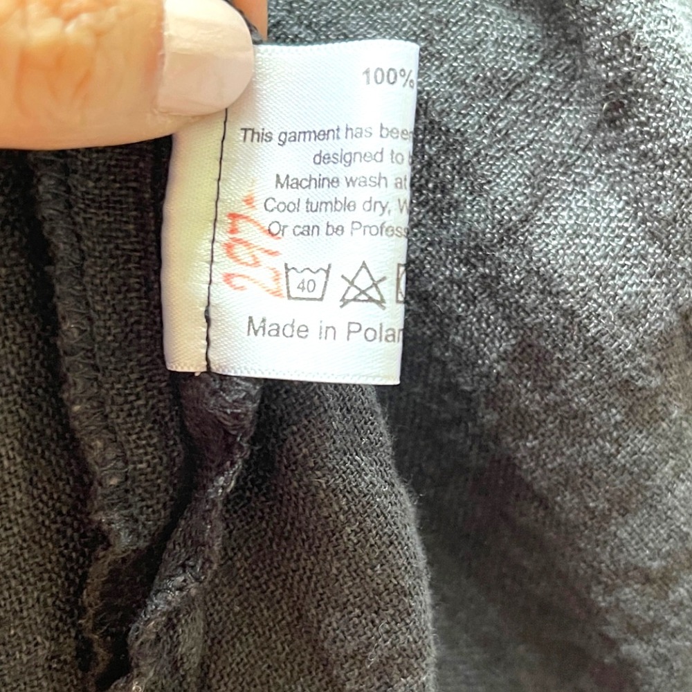 Eskandar 100% Linen Open Front Longline  Cardigan Coat Charcoal‎ Gray Lagenlook - Picture 5 of 7